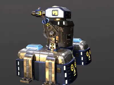 Sci-Fi Laser Tower Low-poly 3D model