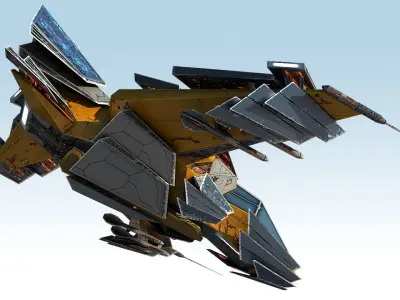 Space Jet Fighter Low-poly 3D model