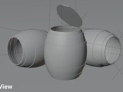 Low Poly Wooden Barrel Game Ready 3D Model Free Download Free low-poly 3D model