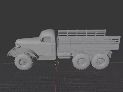 ZiL-157 6x6 Soviet Military Truck - Cold War Workhorse 3D print model
