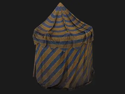 Medieval Circus Tent Market Stall Low-poly 3D model