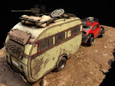 Apocalyptic Beetle Low-poly 3D model