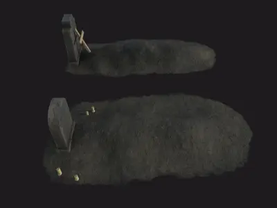 Cemetery Grave Ground Low-poly 3D model