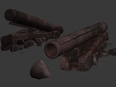 Topol-M military rocket launcher Low-poly 3D model