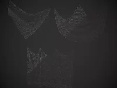 Fishing Net - Intact and Damaged Low-poly 3D model