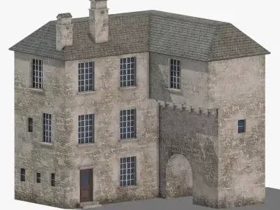 Castle Medieval Middle Ages 06 Low Poly PBR Realistic Low-poly 3D model