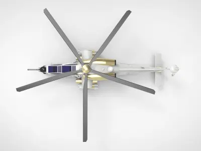 Agusta A129 Mangusta white brass 3D model