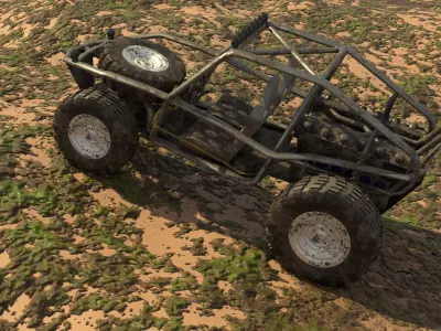 Dirty Buggy Low-poly 3D model