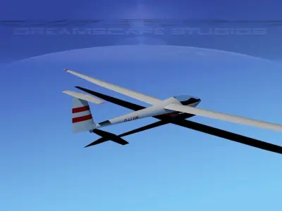 Glaser Dirks DG-200 17 Mtr Sailplane V02 3D model
