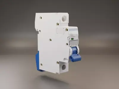 Electrical part 1pole Miniature Circuit Breaker 3D model
