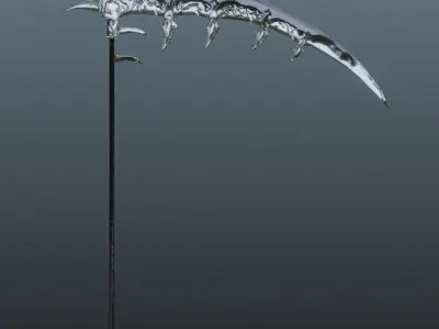 Fantasy Jagged Scythe 3D model