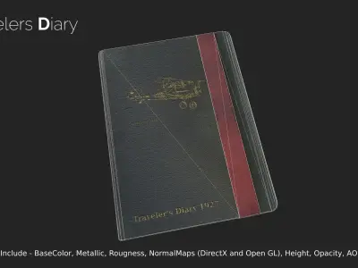 Travelers Diary Low-poly 3D model