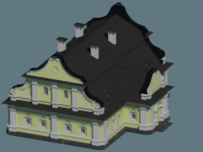 Ukrainian Baroque House I Yellow 3D model