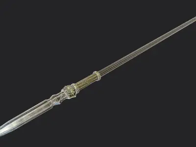 Ancient chinese weapon pike Low-poly 3D model