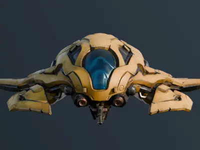 Space Ship Fighter Low-poly 3D model