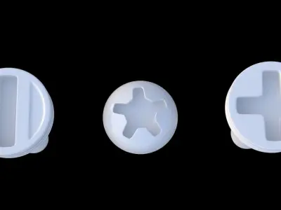 Screws three plastic 3D model