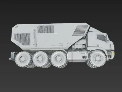 3D Printable Concept Military Transport Truck Model 3D print model