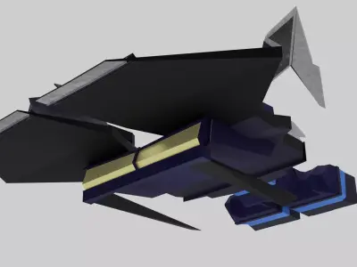 Sci-fi Aircraft Lowpoly Low-poly 3D model