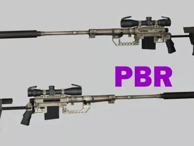 Sniper Denel 8NTW-20 Low-Poly 3D Model Low-poly 3D model purchase