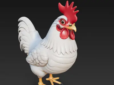 Chicken Realistic 3D Model Basic - Low Poly Realistic Low-poly 3D model