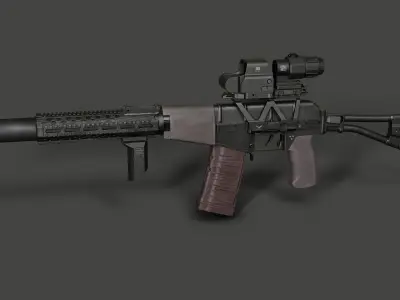 AS VAL russian rifle  Low-poly 3D model