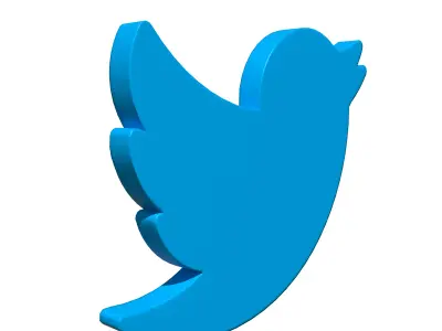  Twitter bird symbol Low-poly 3D model