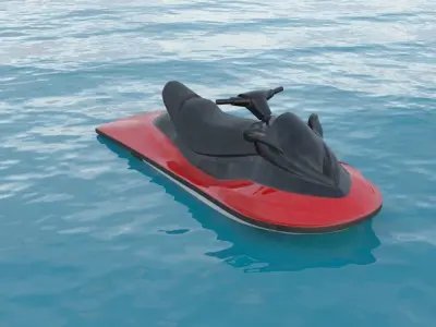 Jet Ski Low-poly 3D model