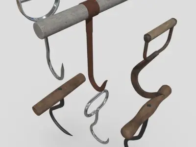 Meat Hook Pack Low-poly 3D model