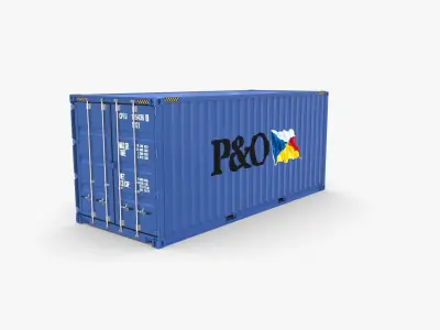 20ft Shipping Container PO v1 3D model