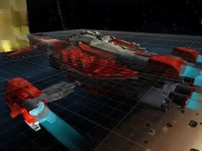 Sail space ship marunes D-502 Low-poly 3D model