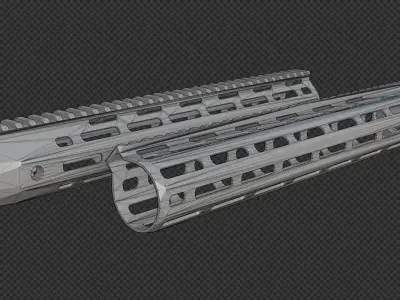 AR-15 KAC URX4 13Inch M-LOK Handguard Low-poly 3D model