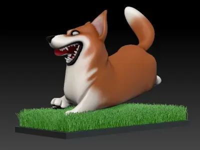 Adorable Corgi 3D Model  The Perfect Keepsake for Corgi Lovers 3D model