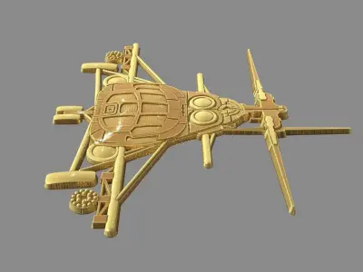 MI 8 helicopter front view 3D print model