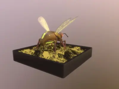 Robotic Bee Low-poly 3D model
