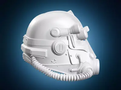 Science Fiction Armored Helmet Miniature 3D print model