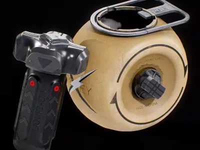 Sci-fi Smoke Grenade Low-poly 3D model