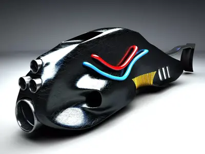 Space grenade gun Low-poly 3D model