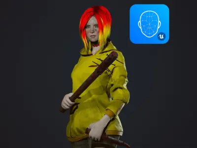 Survivor Girl 3 Low-poly 3D model