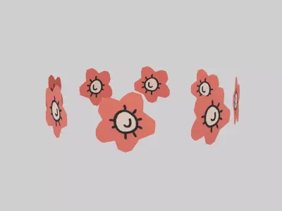 Flower Head Effect v1 001 Low-poly 3D model