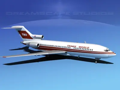 Boeing 727-100 Trans World 2 3D model