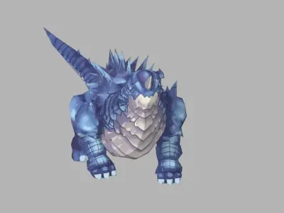 Dragon beast Low-poly 3D model