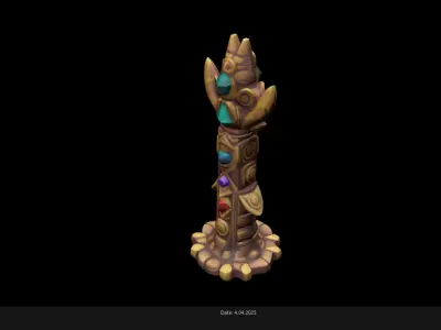 Low Poly Stylized Totem AI Low-poly 3D model