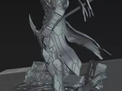  Varkesh Prime Executor Futuristic Cybernetic Warrior STL 3D print model