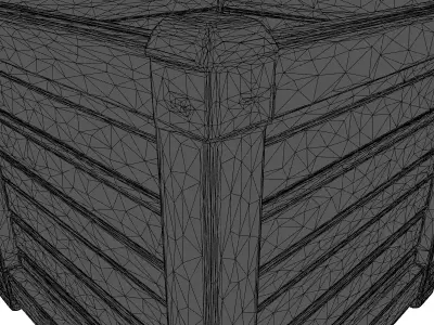 Wooden Garden Planter Box 3D model