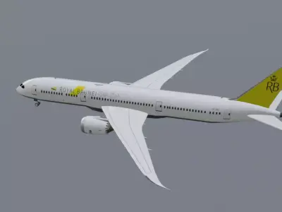 Royal Brunei Boeing 787-9 Dreamliner Low-poly 3D model