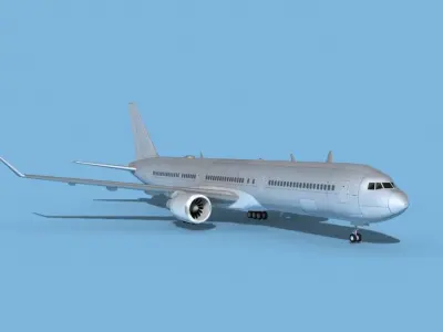 Boeing 767-400 Bare Metal 3D model