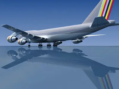 Boeing 747 Asiana 3D model