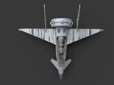 Fan jet Low-poly 3D model