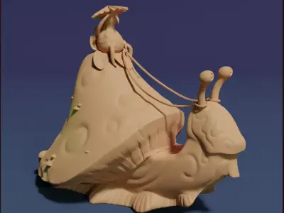 Shroom Snail and Rider Free 3D print model