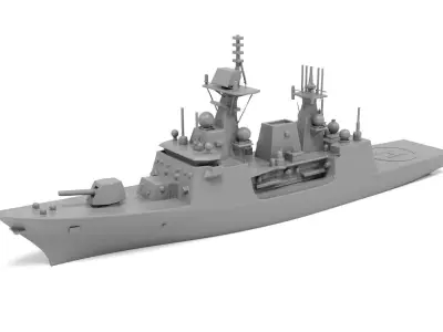 Military frigate 3D print model